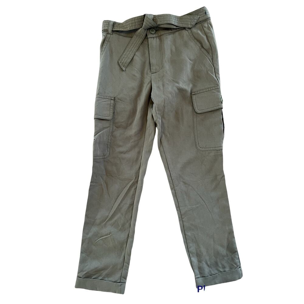 Girls Tommy Hilfiger olive green cargo pants 6